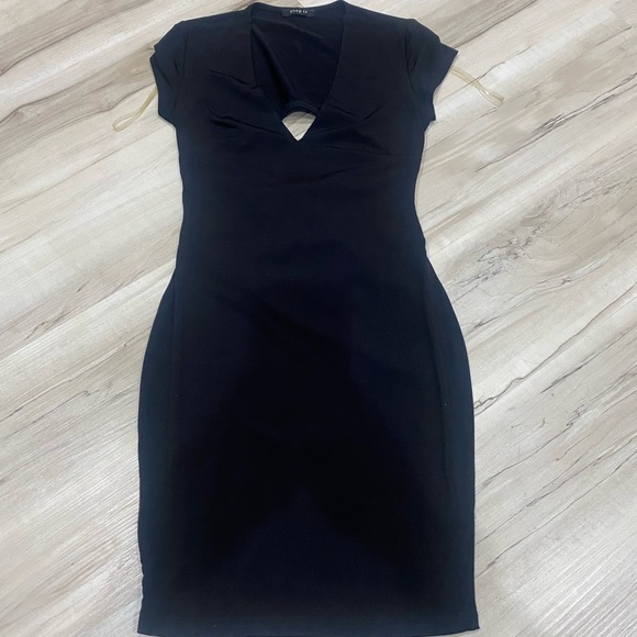 shop 17 Dresses & Skirts - Shop 17 Black Bodycon Dress Small | V Neck Cutout Lace Up Back 0184